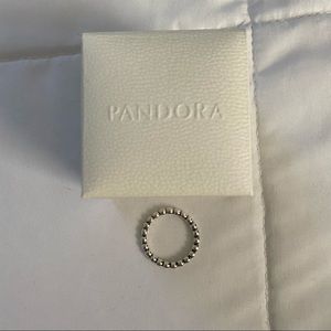 Pandora Silver Circle Ring Size 8.5 With Box!